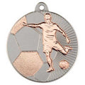 Football Two Colour Medal Matt Silver~bronze