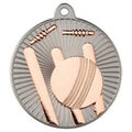 Cricket Two Colour Medal Matt Silver~bronze