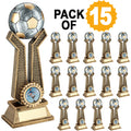 Pack Of 15 Brz~pew~gold Tall Football Trophy With Plates (1in Cen)