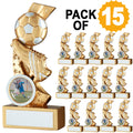 Pack Of 15 Gold~silv Footballmulti Star Trophy With Plates (1in Cen)