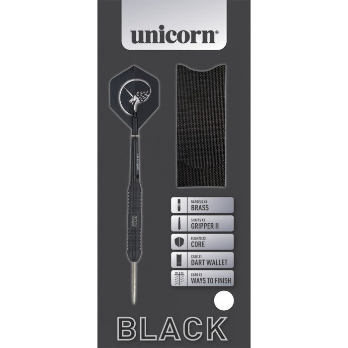 Unicorn Core Plus black brass steel-tip darts